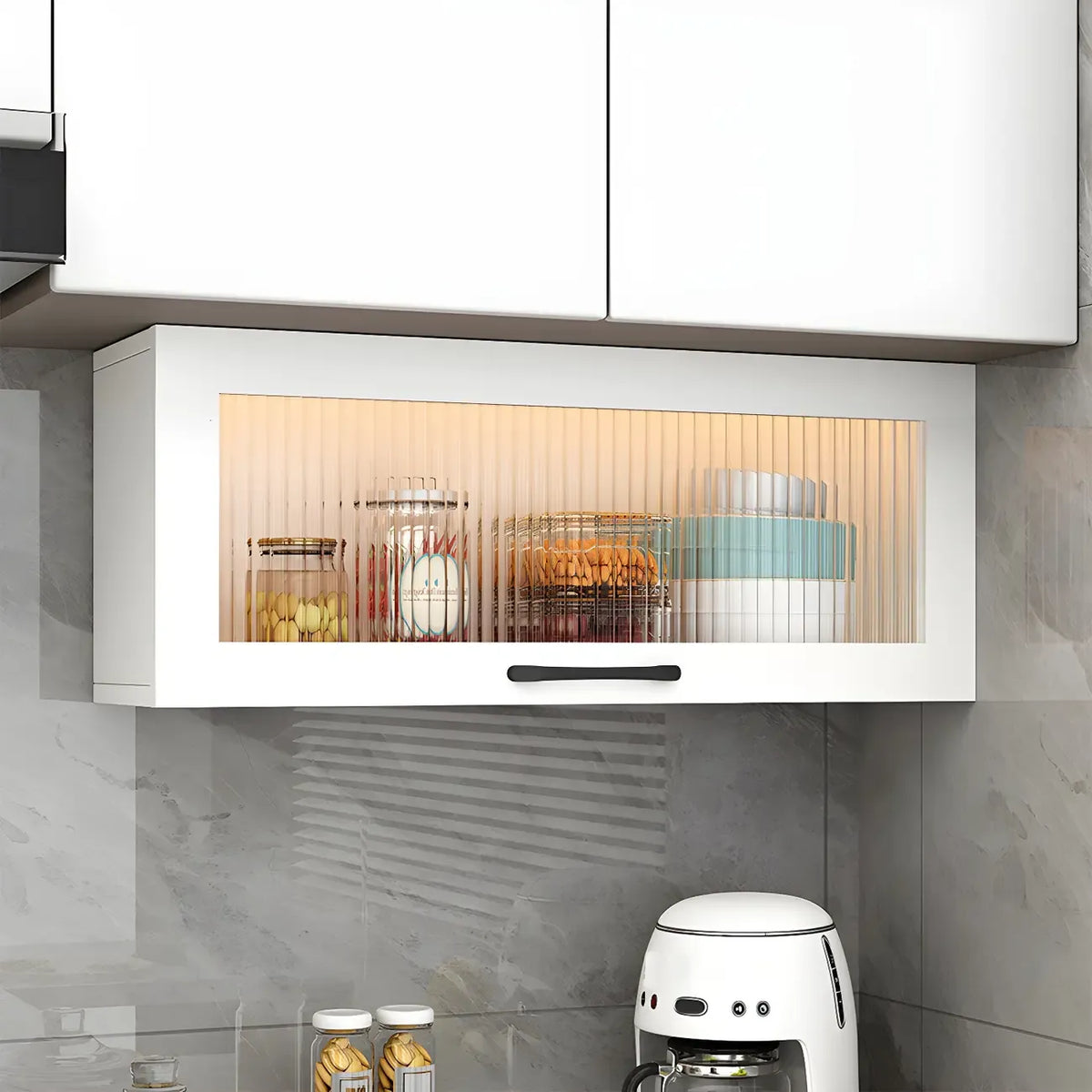 Kitchen White Wood Wall-Mounted Storage China Cabinets