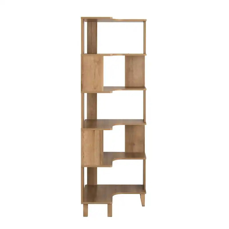 Corner Bookcase - Natural Oak