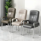 HomeyFad Modern Leather Metal 4-Leg Office Chair with Arms