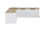 Backless Corner Nook Dining Bench - Natural and White