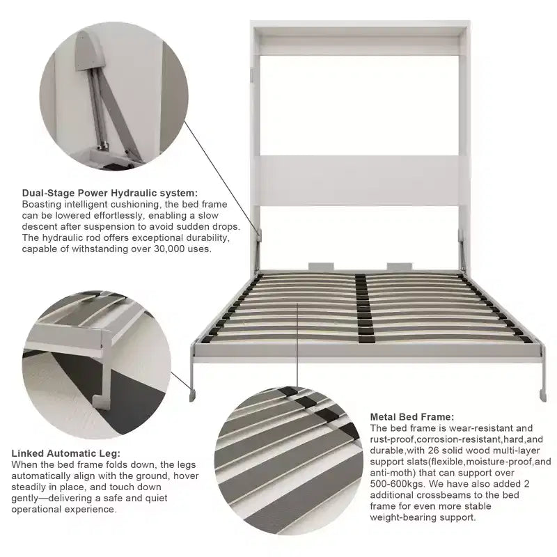 GDFStudio Heloise Modern Wood Murphy Wall Bed