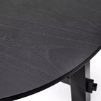Set da pranzo allungabile Edmonton Farmhouse 7 pz con sedie in legno massello nero opaco