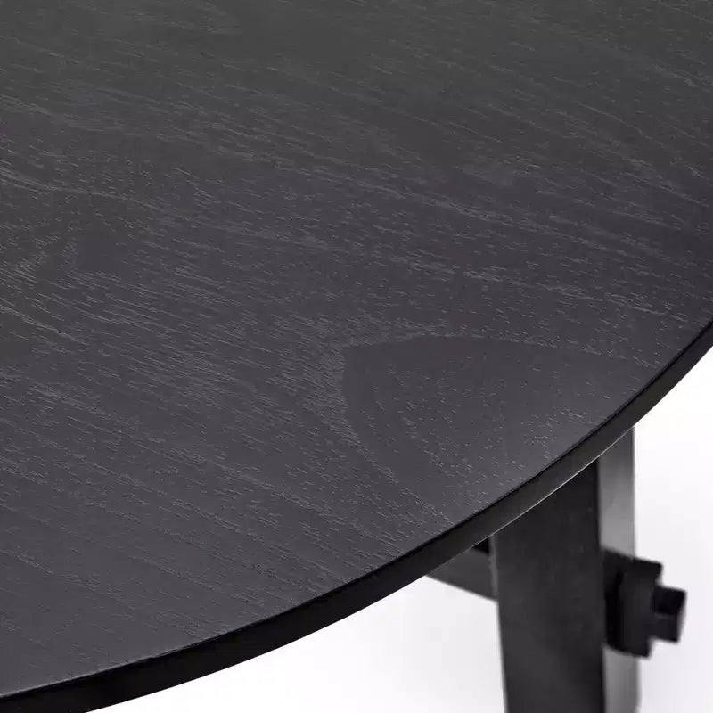Set da pranzo allungabile Edmonton Farmhouse 7 pz con sedie in legno massello nero opaco