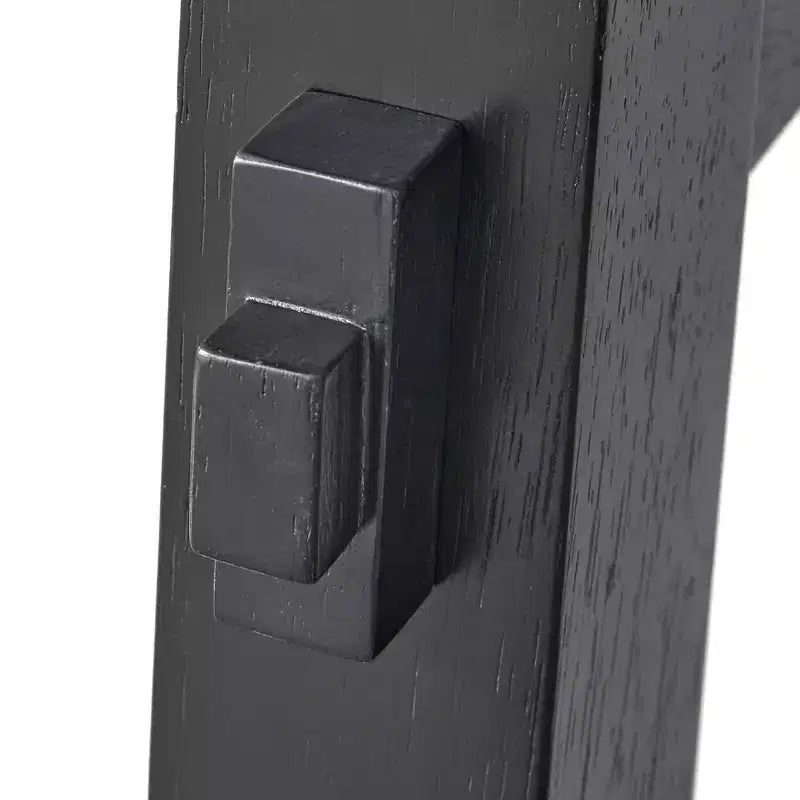 Set da pranzo allungabile Edmonton Farmhouse 7 pz con sedie in legno massello nero opaco