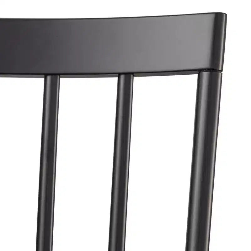 Set da pranzo allungabile Edmonton Farmhouse 7 pz con sedie in legno massello nero opaco
