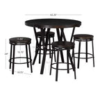 Set da pranzo rotondo Galway 5 pezzi antracite