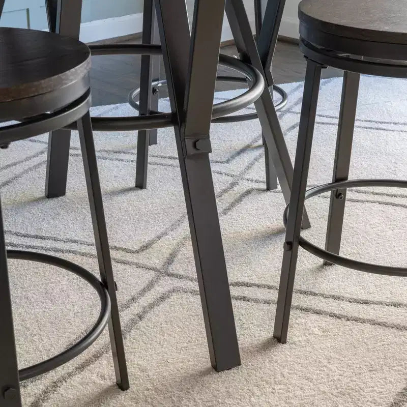 Set da pranzo rotondo Galway 5 pezzi antracite