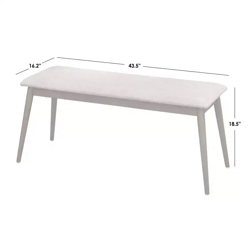 Set da pranzo Newington da 6 pezzi in rovere chiaro/beige con panca