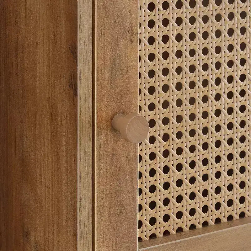 Mobiletto a 3 ante con scaffale Xtra Storage Boho Weave in Marrone Autumn Haze/Beige Barley