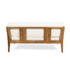 Nicholson Outdoor 4 Seater Acacia Wood Chat Set - Teak/Beige - Christopher Knight Home: Patio Conversation Set with Cushions & Coffee Table