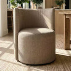 Lot de 4 chaises de salle à manger modernes pivotantes, chaises sans accoudoirs rembourrées en tissu texturé avec dossier incurvé pour salle à manger ou cuisine - Panipeachy