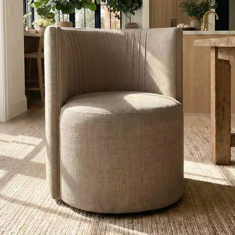 Lot de 4 chaises de salle à manger modernes pivotantes, chaises sans accoudoirs rembourrées en tissu texturé avec dossier incurvé pour salle à manger ou cuisine - Panipeachy