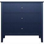 Heynemo 3 Drawer Dresser, Painted 30 Inch Tall Wood Nightstand with Storage, Wide Modern Chest of Drawers with Ball Bearing Slide