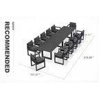 PURPLE LEAF Outdoor Dining Set Aluminum Luxury Patio Furniture Table and Chairs Set with Removable Thick Cushion