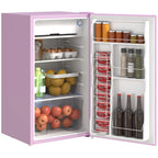 3.2 Cu.Ft Mini Fridge with Freezer, Single Door Compact Refrigerator with Adjustable Thermostat for Bedroom
