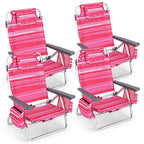 Costway 4-Pack Folding Backpack Beach Chair 5-Position Outdoor - See Details