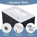 30 Bathroom Vanity Sink Combo, Bathroom storage Cabinet with Drawers and Shelf, Single Sink Bathroom Vanity