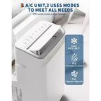 15,000 BTU Portable Air Conditioner, 3-in-1 Potable AC Unit with Dehumidifier & Fan, Sleep Mode, Remote & LED Panel, Cools 850 Sq.Ft., Quiet