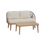 Christopher Knight Home Brixton – Ensemble de sièges de patio 2 pièces en bois d'acacia avec baignoire incurvée et table basse à lattes