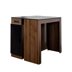 CLIHOME Modern Multifunctional Extendable Dining Table with Outlet, Space Saving Expanding Table with Storage
