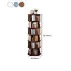 Brown Cylindrical Wooden Rotating Open-Back Bookcase