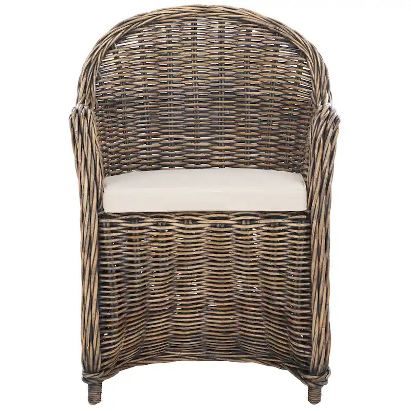 SAFAVIEH Sinja Fauteuil club en rotin jaune - 24 x 26 x 35 - 24x26x35H