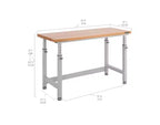 Heavy Duty 60 Adjustable Height Workbench Table with Wood Top