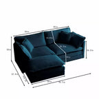 Chenille Loveseat with Ottoman and Footrest: Ideal for Small Spaces