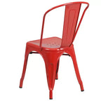 Emma and Oliver Commercial Grade 31.5 Square Metal Indoor-Outdoor Table Set with 4 Stack Chairs