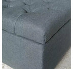Luxury Storage Ottoman Bench - Button-Tufted Upholstered Rectangular Footrest for Living Room, Entryway & Bedroom
