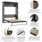Orion 67W Queen Murphy Bed by Bestar