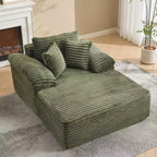 Grand canapé-lit chaise longue, canapé-lit en velours côtelé avec oreillers et accoudoirs larges pour salon, chambre, salle de cinéma