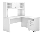 Echo L Shaped Desk with Hutch and Drawers