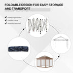 Outsunny 12 x 12 Pop Up Canopy Sun Shade Instant Tent Folding with Mesh Sidewall Netting, 3-Level Adjustable Height