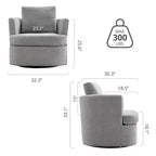 Modern Chenille Upholstered Swivel Accent Barrel Chair Set Modern Swivel Armchair for Living Room