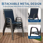 Patio Chairs,Outdoor Stackable Dining Chairs Set of 4/6 All Weather Lightweight Textilene Outdoor Chair Sets with Armrests for Backyard,Pool Deck