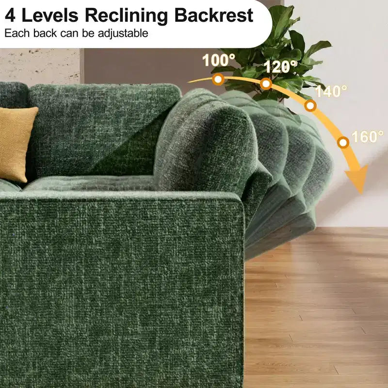 Dyonery 7-seater reclining sofa, modular sofa, side table with hidden storage, rechargeable