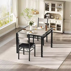 Dining Table Set for 4,with 4 Upholstered Chairs,5 Pcs Wood Kitchen Dining Room Table Set with Corner Protector for Kitchen,Apartment,Small Space
