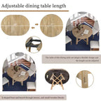GDFStudio Joyce Table à manger extensible en bois massif de 147 cm