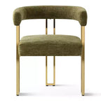 3-in-1 Oval Extendable Dining Table Set with 6 Chenille Upholstered Chairs Featuring Gold Metal Legs, Versatile Dining Furniture-Panipeachy