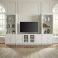 JVNOXK 91 128.2 Meuble mural moderne 3 pièces avec vitrines et étagères réglables pour salon
