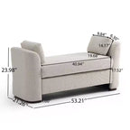 GDFStudio Jase Contemporary Rubberwood Boucl Upholstered Bench with Pillows