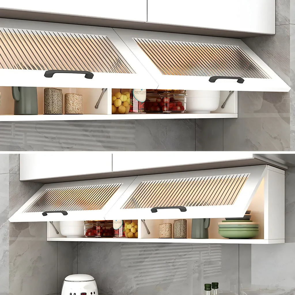 Kitchen White Wood Wall-Mounted Storage China Cabinets