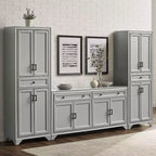 3pc Tara Sideboard and Pantry Set Distressed - Crosley