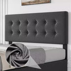 Storage Bed Frame with 4 Drawers & Adjustable Headboard - Upholstered Platform Bed