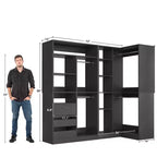 Besiost Set of 2 Corner Closet System with Tower Shelves, Freestanding Closet Organizer with Drawers