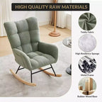 Fauteuil à bascule pour la nurserie, fauteuil à bascule de salon pour l'allaitement, fauteuils rembourrés confortables avec dossier haut, fauteuil