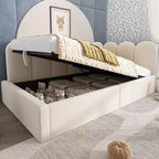 Okak Twin Upholstered Platform Daybed with Hydraulic Storage & Metal Slatted Frame,Modern Single Bed for Bedroom,Kids Room