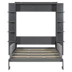 Lit escamotable mural Whisen Modern Design Queen size en bois avec canapé et étagères