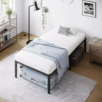 Cadres de lit double 12 pouces de hauteur Karl Home robustes, plateforme de lit en métal, pas besoin de sommier tapissier